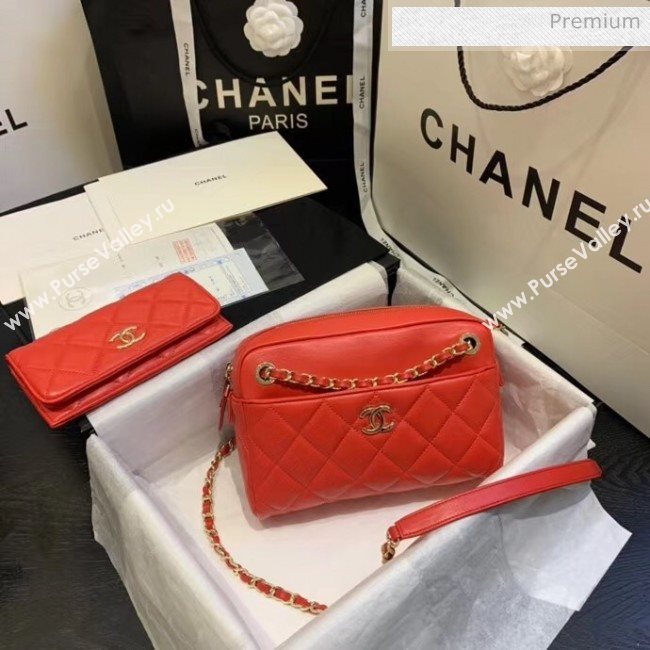 Chanel Small Camera Case in Lambskin AS1367 Red 2020 (JY-20061533)