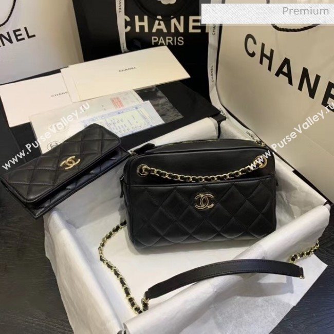 Chanel Small Camera Case in Lambskin AS1367 Black 2020 (JY-20061534)