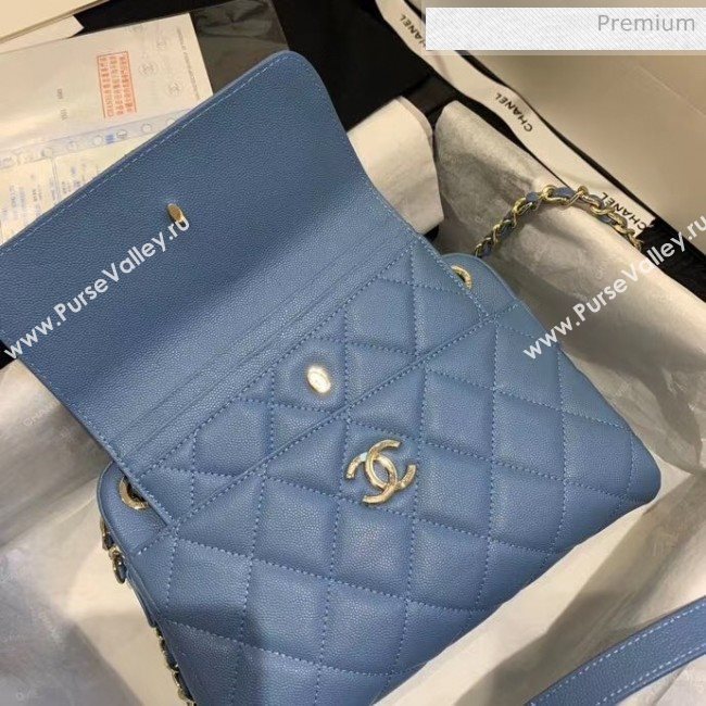 Chanel Small Camera Case in Grained Calfskin AS1367 Denim Blue 2020 (JY-20061536)