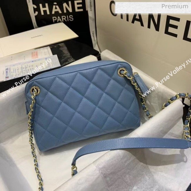 Chanel Small Camera Case in Grained Calfskin AS1367 Denim Blue 2020 (JY-20061536)