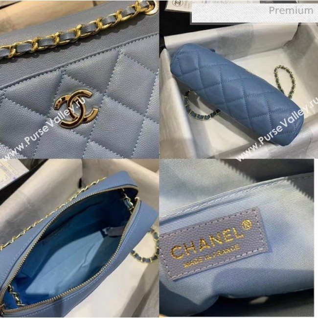 Chanel Small Camera Case in Grained Calfskin AS1367 Denim Blue 2020 (JY-20061536)