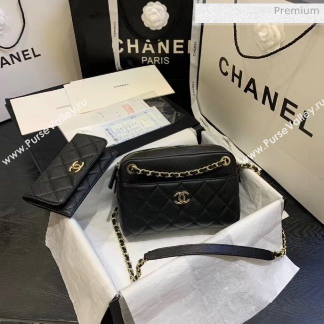 Chanel Small Camera Case in Grained Calfskin AS1367 Black 2020 (JY-20061537)