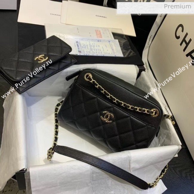 Chanel Small Camera Case in Grained Calfskin AS1367 Black 2020 (JY-20061537)