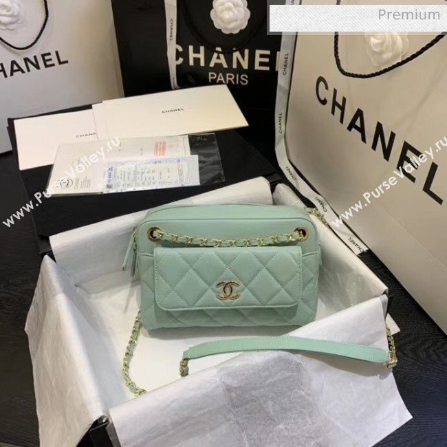 Chanel Small Camera Case in Grained Calfskin AS1367 Green 2020 (JY-20061538)