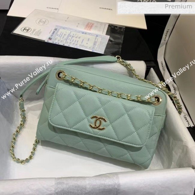 Chanel Small Camera Case in Grained Calfskin AS1367 Green 2020 (JY-20061538)