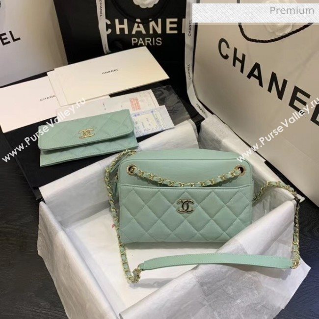 Chanel Small Camera Case in Grained Calfskin AS1367 Green 2020 (JY-20061538)