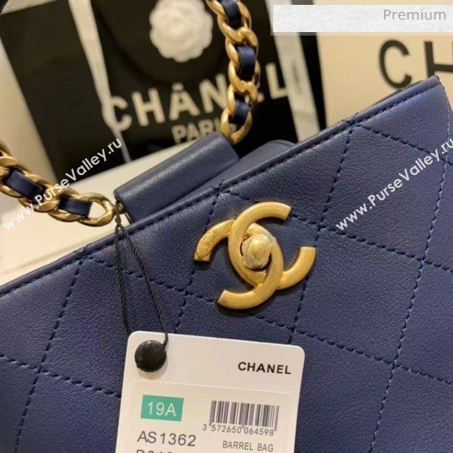 Chanel Calfskin Bucket Backpack With Round Handle AS1362 Blue 2020 (JY-20061542)