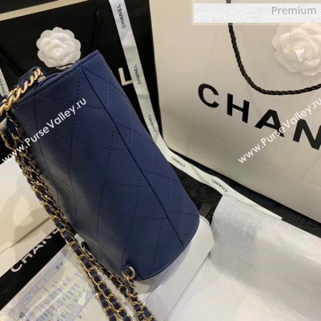 Chanel Calfskin Bucket Backpack With Round Handle AS1362 Blue 2020 (JY-20061542)