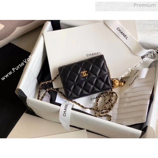 Chanel Quilted Lambskin Waist Bag With Metal Ball AP1465 Black 2020 (JY-20061543)