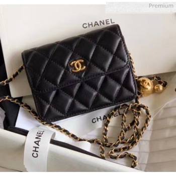 Chanel Quilted Lambskin Waist Bag With Metal Ball AP1465 Black 2020 (JY-20061543)