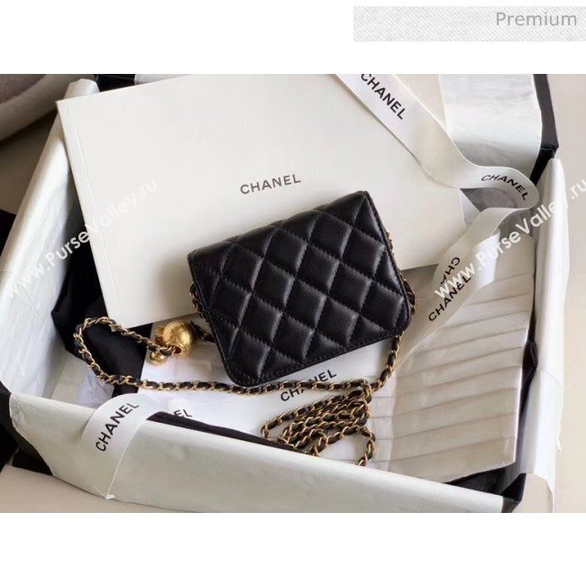 Chanel Quilted Lambskin Waist Bag With Metal Ball AP1465 Black 2020 (JY-20061543)