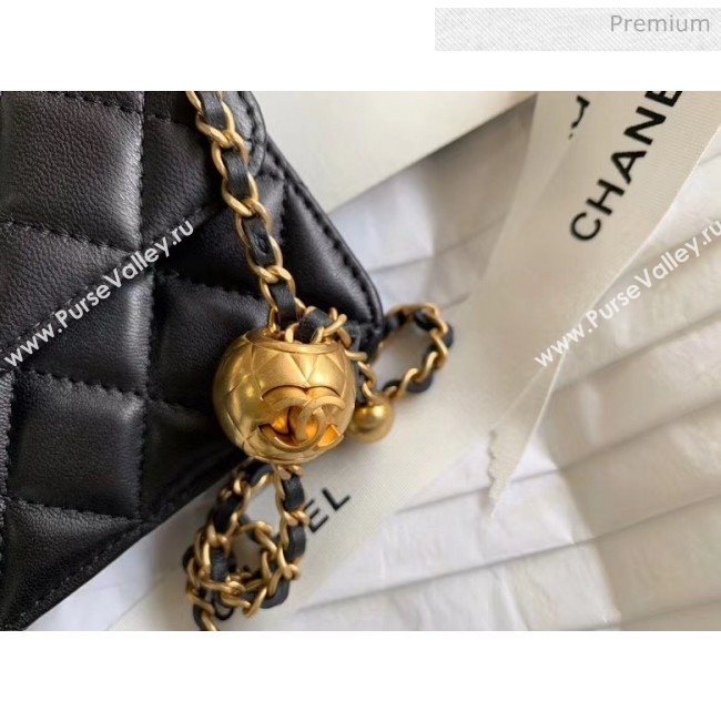Chanel Quilted Lambskin Waist Bag With Metal Ball AP1465 Black 2020 (JY-20061543)