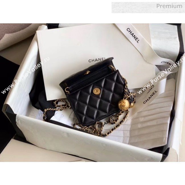 Chanel Quilted Lambskin Waist Bag With Metal Ball AP1465 Black 2020 (JY-20061543)