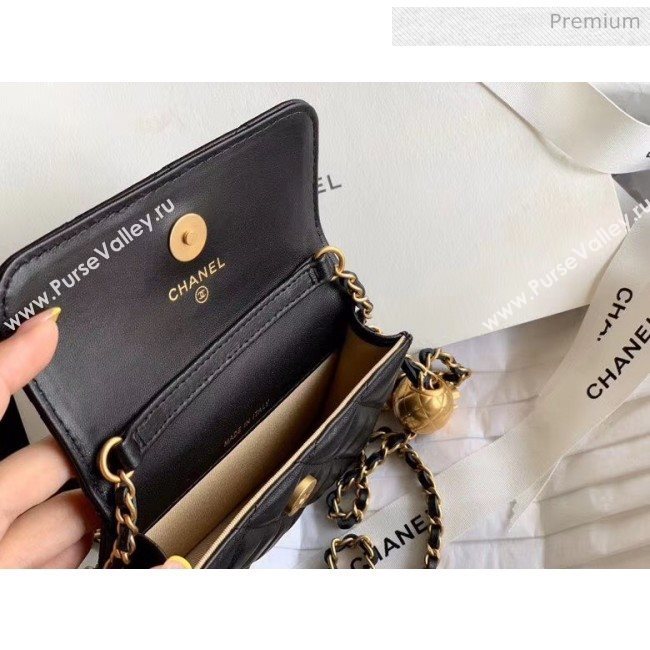 Chanel Quilted Lambskin Waist Bag With Metal Ball AP1465 Black 2020 (JY-20061543)