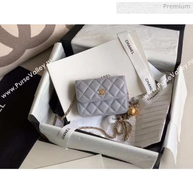 Chanel Quilted Lambskin Waist Bag With Metal Ball AP1465 Grey 2020 (JY-20061544)