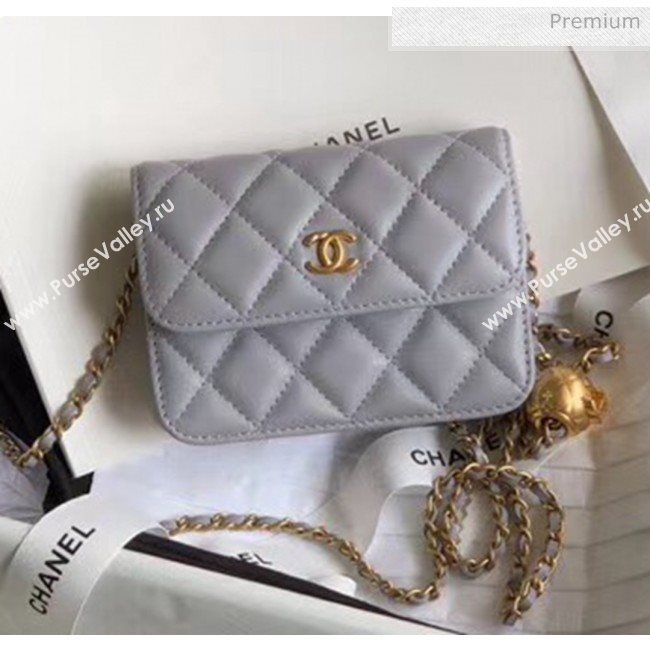 Chanel Quilted Lambskin Waist Bag With Metal Ball AP1465 Grey 2020 (JY-20061544)