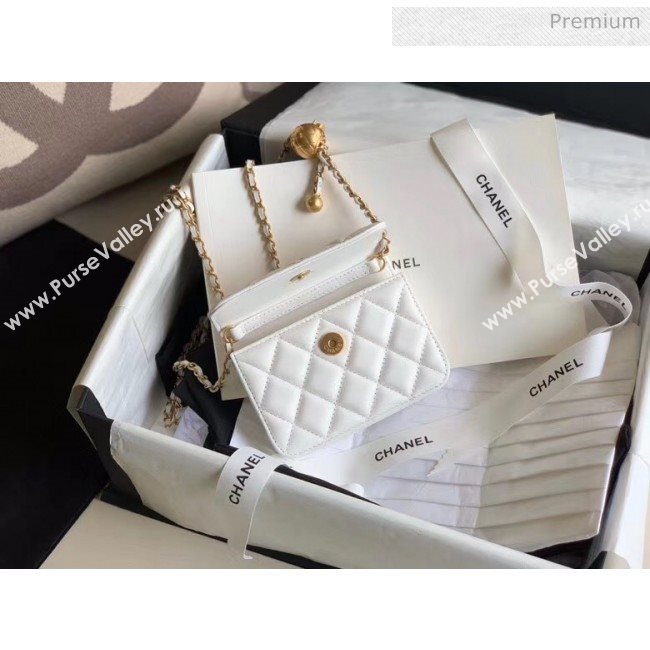 Chanel Quilted Lambskin Waist Bag With Metal Ball AP1465 White 2020 (JY-20061545)