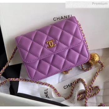 Chanel Quilted Lambskin Waist Bag With Metal Ball AP1465 Purple 2020 (JY-20061546)