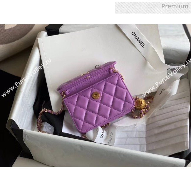 Chanel Quilted Lambskin Waist Bag With Metal Ball AP1465 Purple 2020 (JY-20061546)