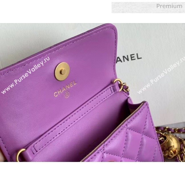 Chanel Quilted Lambskin Waist Bag With Metal Ball AP1465 Purple 2020 (JY-20061546)