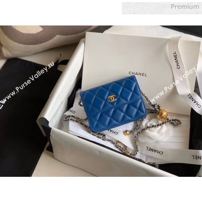 Chanel Quilted Lambskin Waist Bag With Metal Ball AP1465 Blue 2020 (JY-20061548)