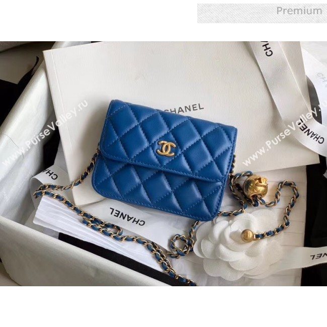 Chanel Quilted Lambskin Waist Bag With Metal Ball AP1465 Blue 2020 (JY-20061548)