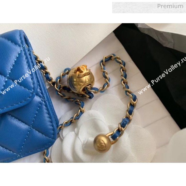 Chanel Quilted Lambskin Waist Bag With Metal Ball AP1465 Blue 2020 (JY-20061548)