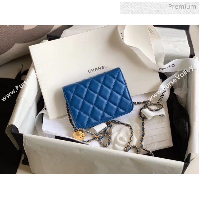 Chanel Quilted Lambskin Waist Bag With Metal Ball AP1465 Blue 2020 (JY-20061548)