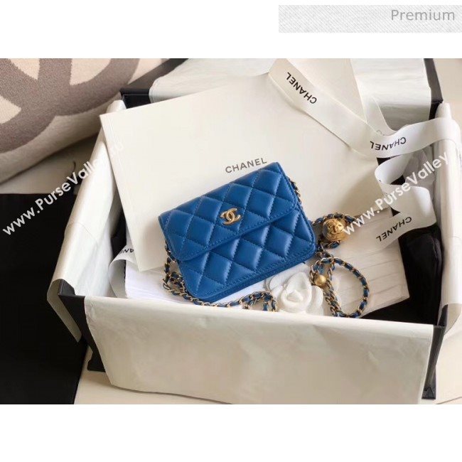 Chanel Quilted Lambskin Waist Bag With Metal Ball AP1465 Blue 2020 (JY-20061548)