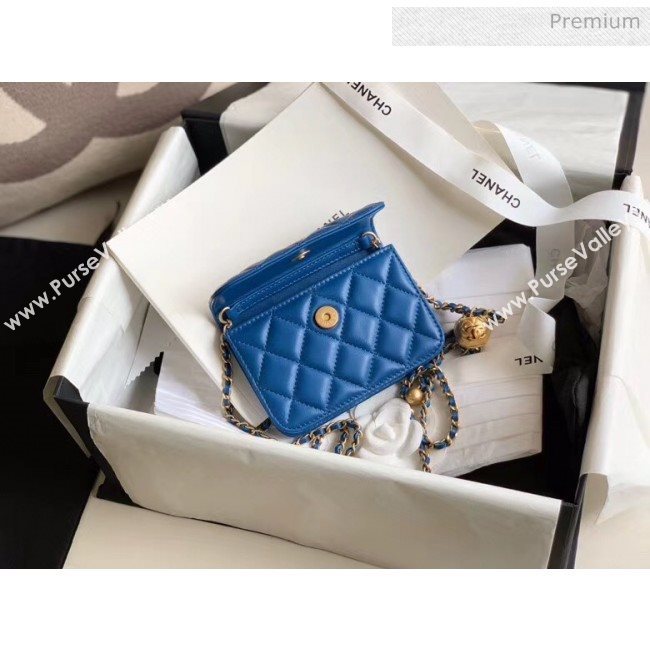 Chanel Quilted Lambskin Waist Bag With Metal Ball AP1465 Blue 2020 (JY-20061548)