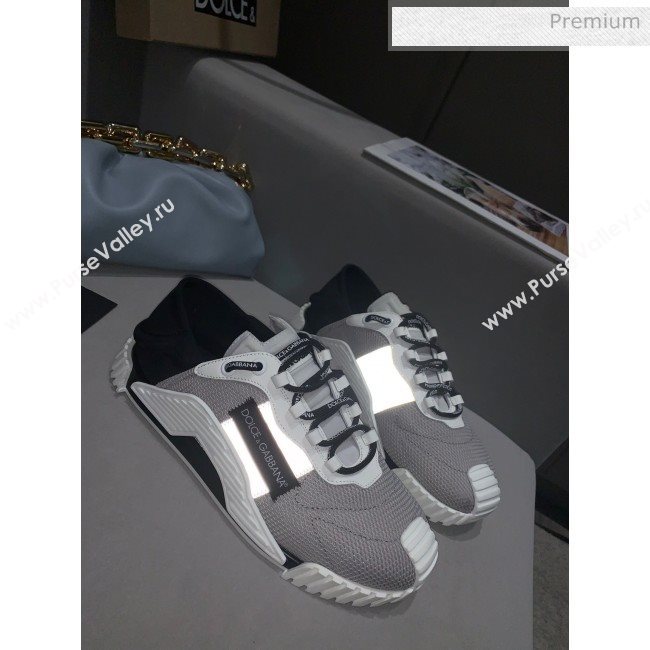 Dolce & Gabbana NS1 SLIP ON Sneakers in Mixed Materials Grey/White 2020(For Women and Men) (MD-20061622)