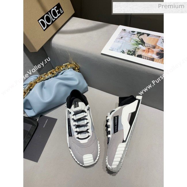 Dolce & Gabbana NS1 SLIP ON Sneakers in Mixed Materials Grey/White 2020(For Women and Men) (MD-20061622)