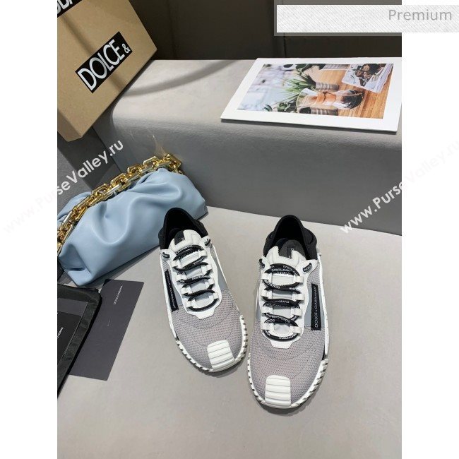 Dolce & Gabbana NS1 SLIP ON Sneakers in Mixed Materials Grey/White 2020(For Women and Men) (MD-20061622)