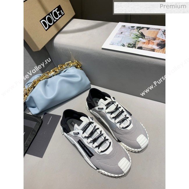 Dolce & Gabbana NS1 SLIP ON Sneakers in Mixed Materials Grey/White 2020(For Women and Men) (MD-20061622)