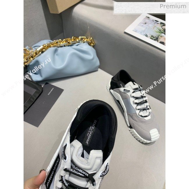 Dolce & Gabbana NS1 SLIP ON Sneakers in Mixed Materials Grey/White 2020(For Women and Men) (MD-20061622)