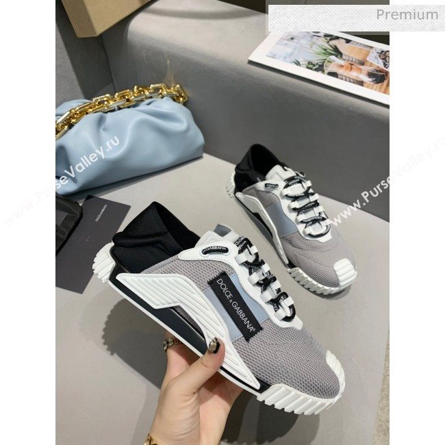 Dolce & Gabbana NS1 SLIP ON Sneakers in Mixed Materials Grey/White 2020(For Women and Men) (MD-20061622)