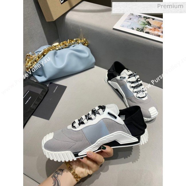 Dolce & Gabbana NS1 SLIP ON Sneakers in Mixed Materials Grey/White 2020(For Women and Men) (MD-20061622)