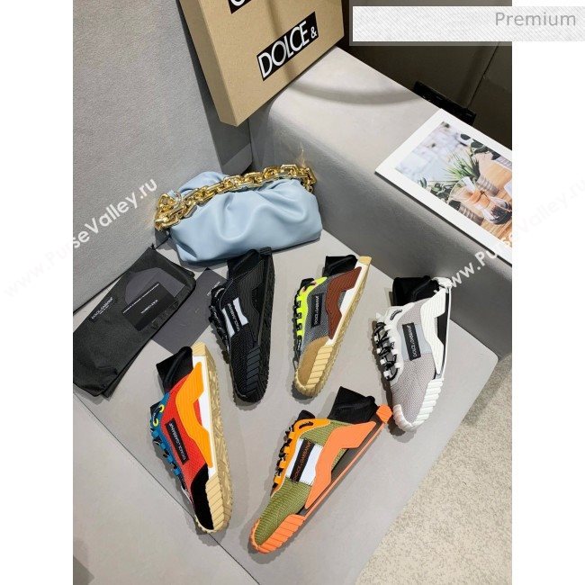 Dolce & Gabbana NS1 SLIP ON Sneakers in Mixed Materials Green/Orange 2020(For Women and Men) (MD-20061623)