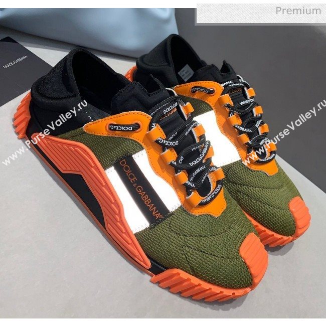 Dolce & Gabbana NS1 SLIP ON Sneakers in Mixed Materials Green/Orange 2020(For Women and Men) (MD-20061623)