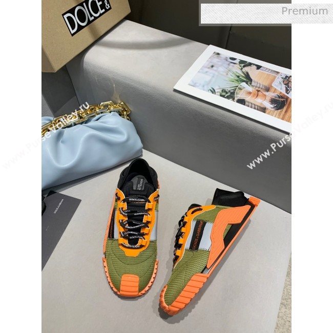 Dolce & Gabbana NS1 SLIP ON Sneakers in Mixed Materials Green/Orange 2020(For Women and Men) (MD-20061623)