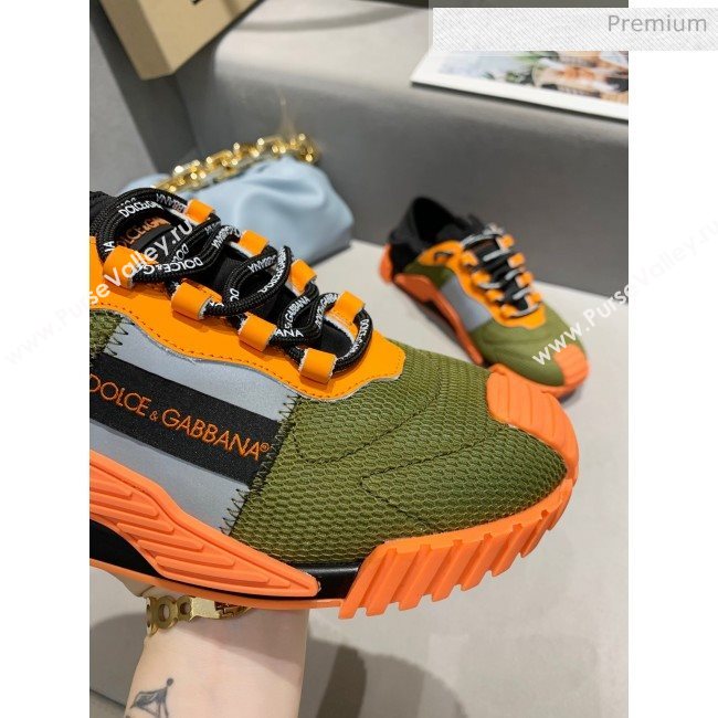 Dolce & Gabbana NS1 SLIP ON Sneakers in Mixed Materials Green/Orange 2020(For Women and Men) (MD-20061623)
