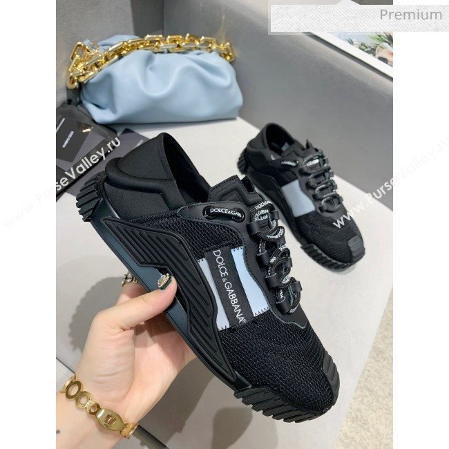 Dolce & Gabbana NS1 SLIP ON Sneakers in Mixed Materials Black 2020(For Women and Men) (MD-20061624)