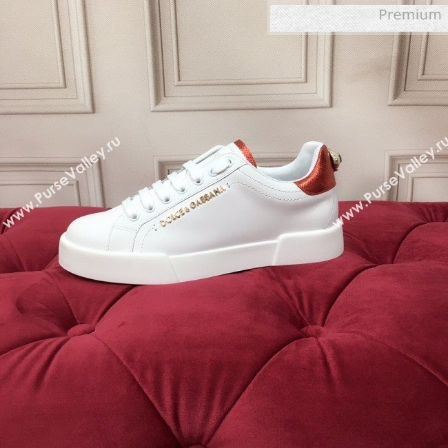 Dolce & Gabbana PORTOFINO Sneakers In Calfskin With Lettering White 2020(For Women and Men) (MD-20061625)
