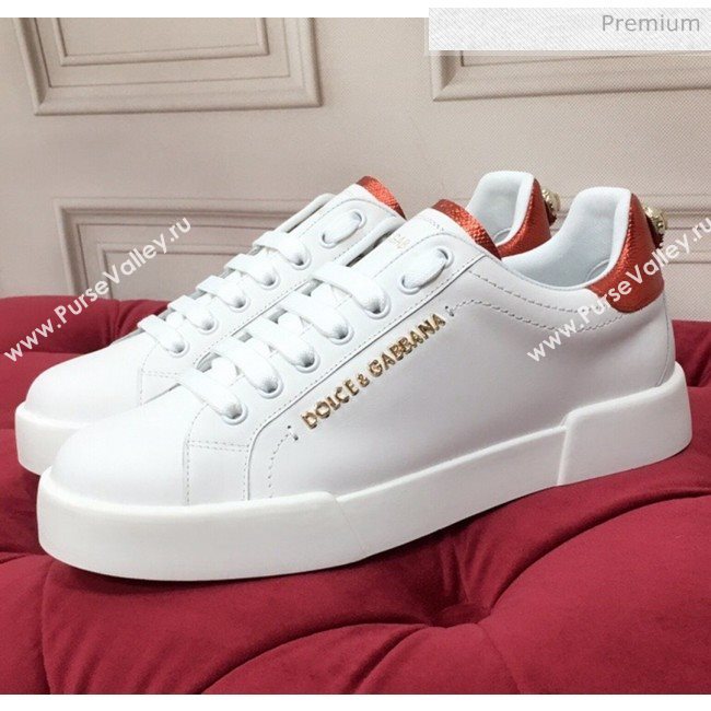 Dolce & Gabbana PORTOFINO Sneakers In Calfskin With Lettering White 2020(For Women and Men) (MD-20061625)