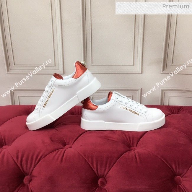 Dolce & Gabbana PORTOFINO Sneakers In Calfskin With Lettering White 2020(For Women and Men) (MD-20061625)