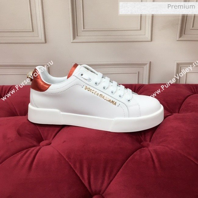 Dolce & Gabbana PORTOFINO Sneakers In Calfskin With Lettering White 2020(For Women and Men) (MD-20061625)