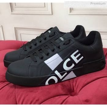 Dolce & Gabbana PORTOFINO Sneakers In Calfskin With Logo Tape Black 2020(For Women and Men) (MD-20061626)