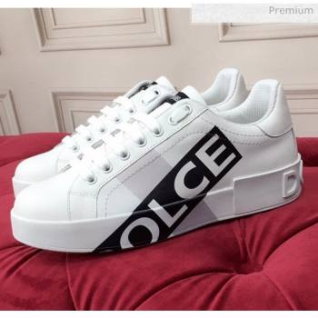 Dolce & Gabbana PORTOFINO Sneakers In Calfskin With Logo Tape White 2020(For Women and Men) (MD-20061627)