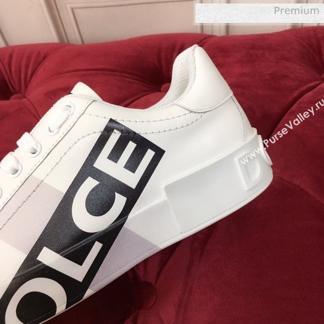 Dolce & Gabbana PORTOFINO Sneakers In Calfskin With Logo Tape White 2020(For Women and Men) (MD-20061627)