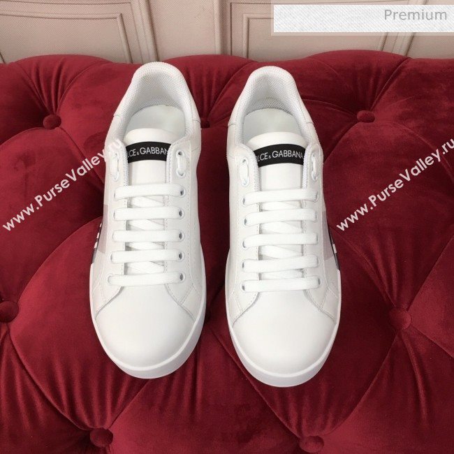 Dolce & Gabbana PORTOFINO Sneakers In Calfskin With Logo Tape White 2020(For Women and Men) (MD-20061627)